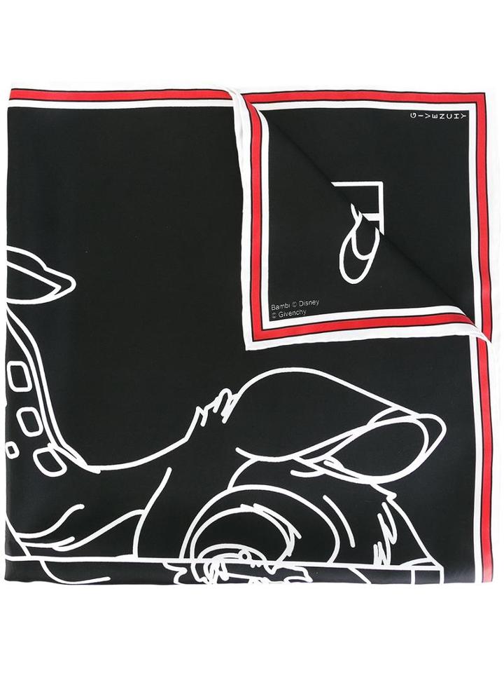 Givenchy Bambi Print Scarf, Black, Silk