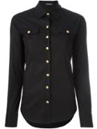 Balmain Classic Poplin Shirt, Women's, Size: 36, Black, Cotton