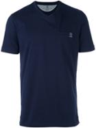 Brunello Cucinelli V-neck T-shirt, Men's, Size: Medium, Blue, Cotton