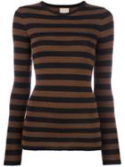 Laneus Striped Jumper, Women's, Size: 42, Black, Virgin Wool