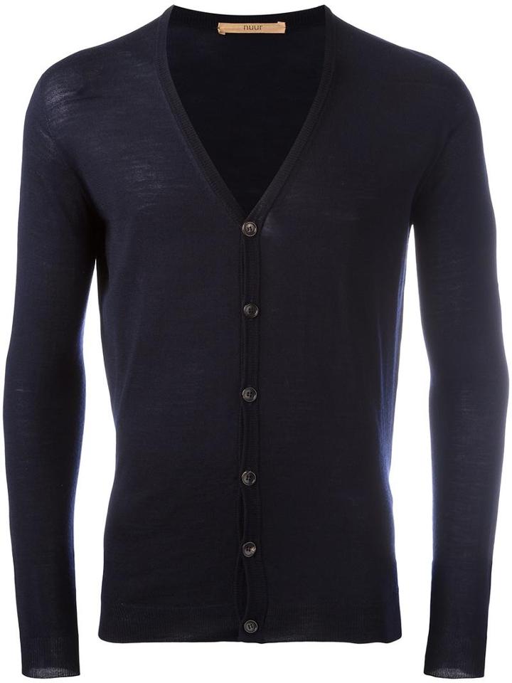 Nuur V-neck Cardigan, Men's, Size: 46, Blue, Merino