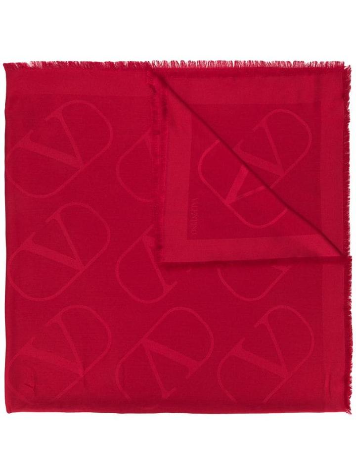 Valentino Vlogo Jacquard Stole - Red