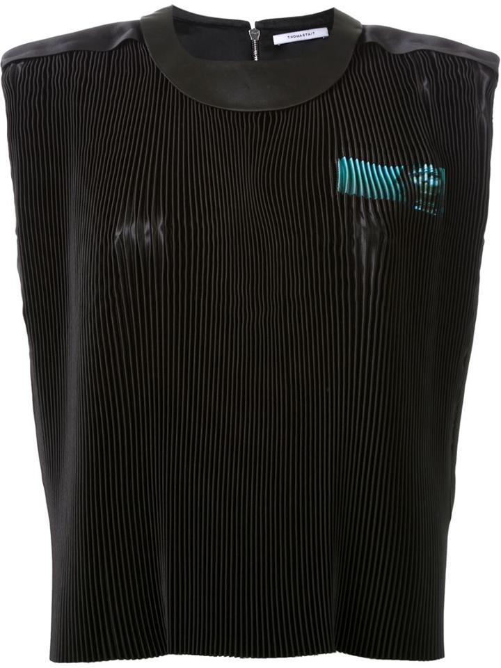 Thomas Tait Pleated Front Printed Top