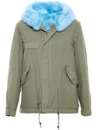 Mr & Mrs Italy Reversible Parka, Women's, Size: Small, Blue, Cotton/mink Fur/rabbit Fur