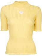 Tu Es Mon Trésor Shell Mock Neck Sweater - Yellow