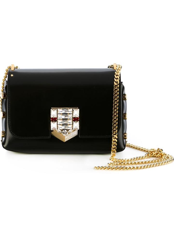 Jimmy Choo Small Lockett Bag, Women's, Black, Calf Leather/crystal