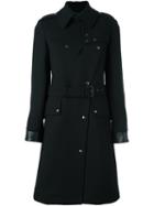 Belstaff Belted Military Coat, Women's, Size: 44, Black, Nylon/acetate/cupro/virgin Wool