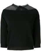Red Valentino Lace Panel Knitted Top - Black