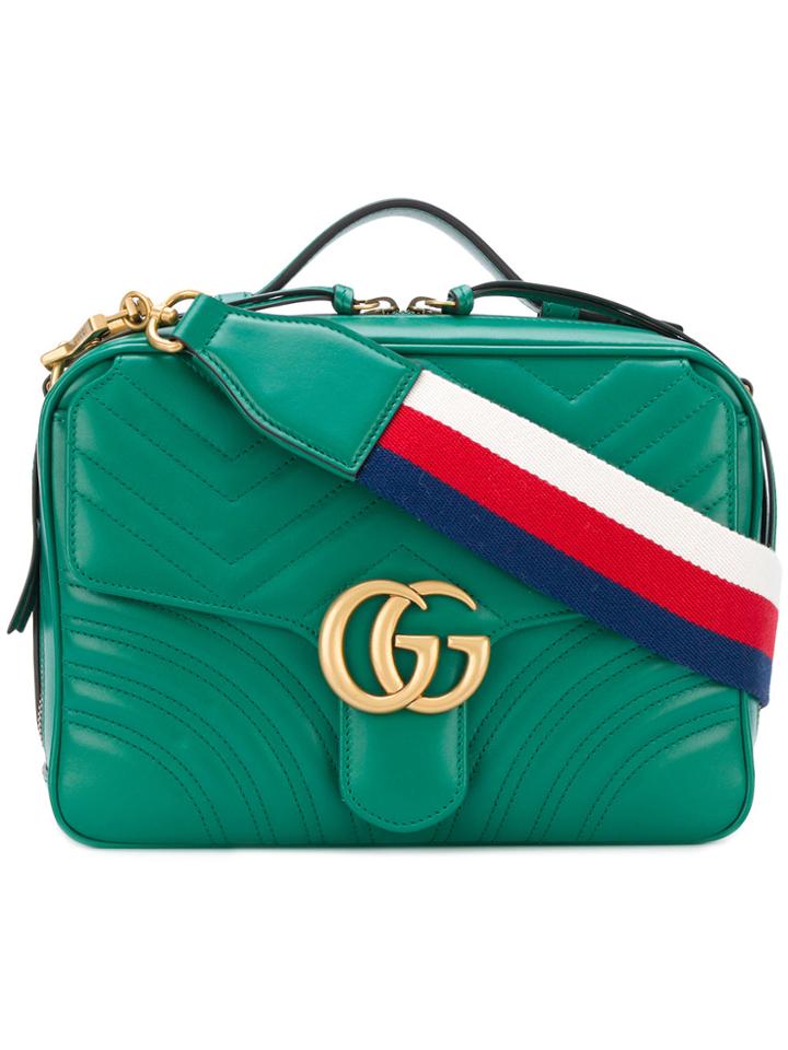 Gucci Gg Marmont Matelassé Shoulder Bag - Green