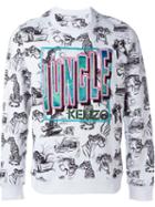 Kenzo Jungle Embroidered Sweatshirt, Men's, Size: M, White, Cotton