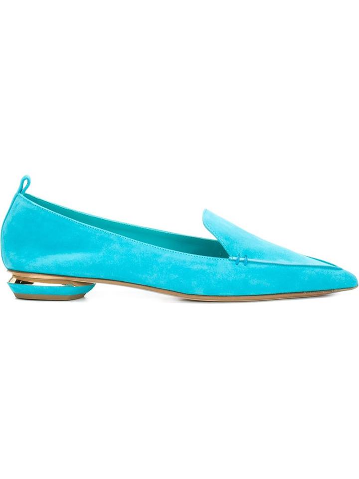 Nicholas Kirkwood Beya Loafers, Women's, Size: 38.5, Blue, Leather/suede
