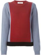 Valentino Colour Block Sweater, Women's, Size: Large, Red, Cashmere