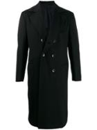 Kiton Double-breasted Cashmere Coat - Black