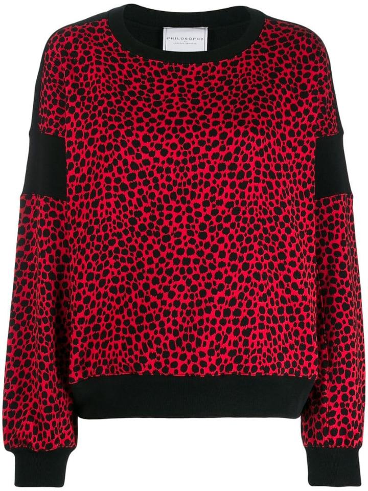 Philosophy Di Lorenzo Serafini Leopard Print Sweater - Red