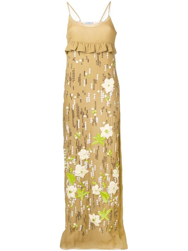 Prada Beaded Long Dress - Neutrals