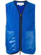 Ganryu Comme Des Garcons Two Way Zipper Vest, Men's, Size: Medium, Blue, Polyester