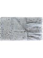 Agnona Spotted Pattern Scarf, Women's, Blue, Silk