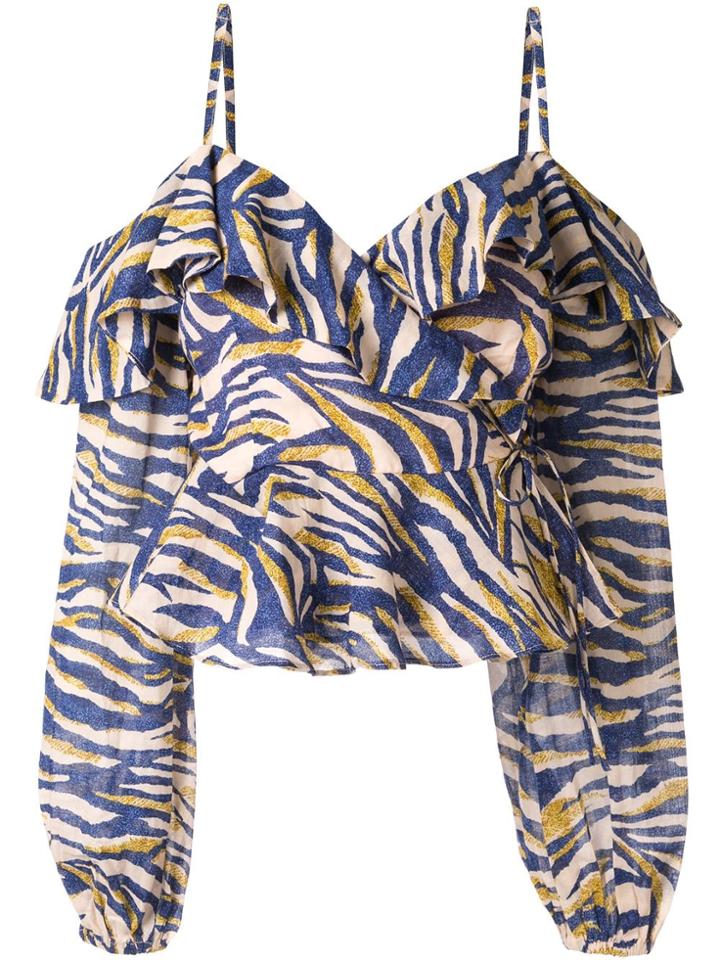 Suboo Into The Wilds Off Shoulder Top - Blue
