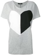 Twin-set - Heart-print T-shirt - Women - Cotton - S, Grey, Cotton