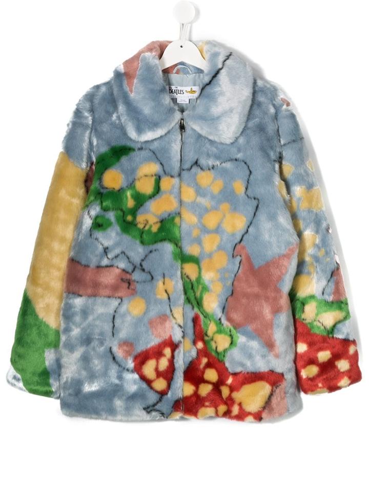Stella Mccartney Kids Teen All Together Now Faux-fur Coat - Blue