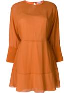 Red Valentino Rear Fastening Flare Dress - Yellow & Orange