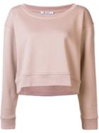 T By Alexander Wang Scoop Neck Sweatshirt, Women's, Size: Small, Nude/neutrals, Cotton/polyester/modal