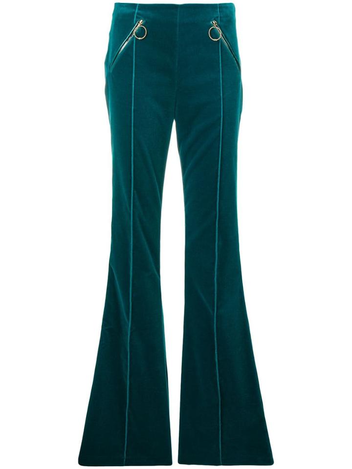 Elisabetta Franchi High Waisted Trousers - Blue