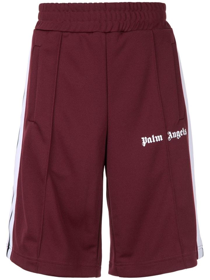Palm Angels Stripe Trim Track Shorts - Purple