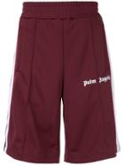 Palm Angels Stripe Trim Track Shorts - Purple