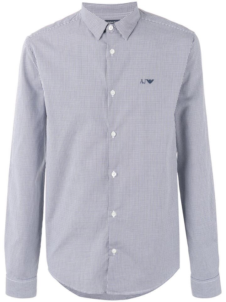 Armani Jeans - Gingham Shirt - Men - Cotton - Xl, Blue, Cotton