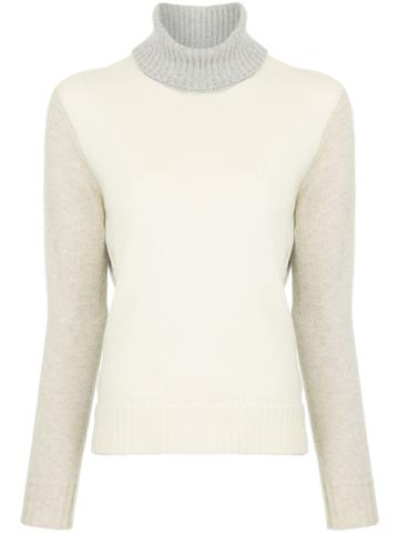 Majestic Filatures Colour Block Sweater - White