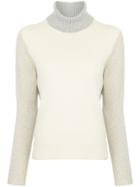 Majestic Filatures Colour Block Sweater - White