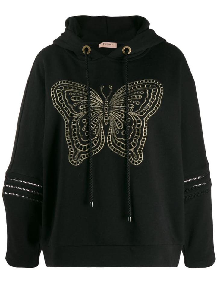 Twin-set Butterfly Hoodie - Black