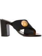 Chloé Pearl Detail Mules, Women's, Size: 37, Black, Leather/calf Leather/metal