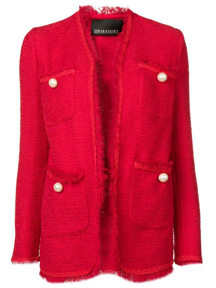 Ermanno Scervino Knitted Style Blazer - Red