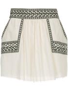 Magali Pascal Short Embroidered Skirt - White