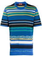 Missoni Striped Crew Neck T-shirt - Blue