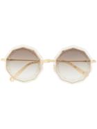 Chloé Eyewear Oversized Geometric Sunglasses - Gold