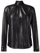 Golden Goose Deluxe Brand High Collar Lurex Shirt, Women's, Size: Medium, Black, Polyester/viscose