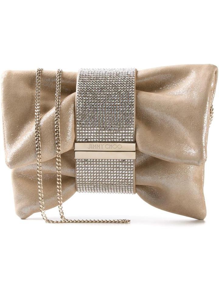 Jimmy Choo 'chandra' Clutch, Women's, Nude/neutrals, Leather