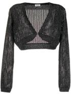 Liu Jo Mesh Cropped Cardigan - Black
