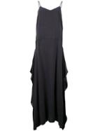Dusan Flared Spaghetti Straps Dress, Women's, Grey, Linen/flax