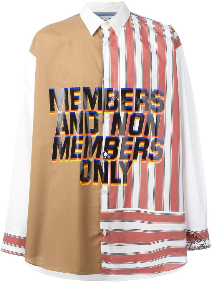 Stella Mccartney 'member And Non Members Only' Shirt, Men's, Size: 39, White, Cotton