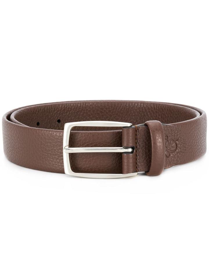 Canali Textured Leather Belt - Brown