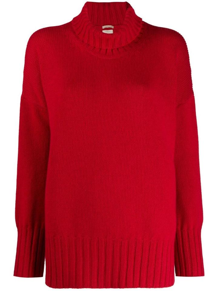 Massimo Alba Roll-neck Jumper - Red