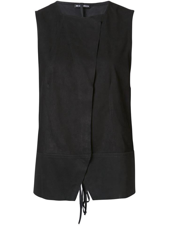 Ann Demeulemeester Leather Waistcoat, Women's, Size: 38, Black, Leather