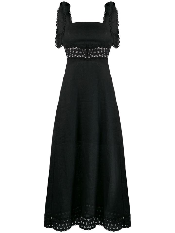 Zimmermann Crochet Detail Long Dress - Black