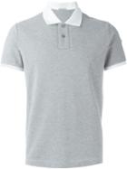 Moncler Contrast Collar Polo Shirt, Men's, Size: Large, Grey, Cotton