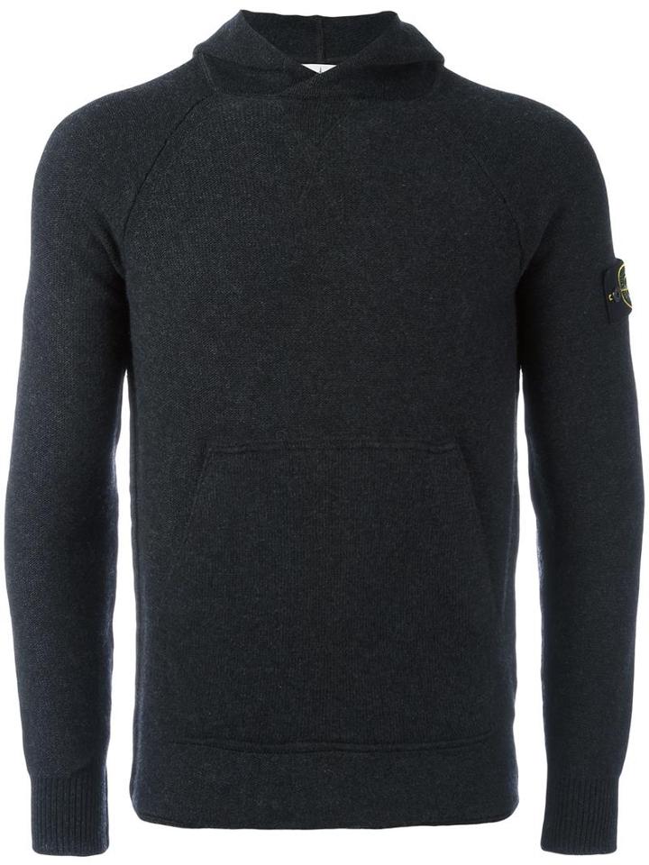 Stone Island Logo Patch Jumper, Men's, Size: Small, Grey, Wool/viscose/polyimide/cashmere