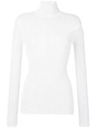 Theory Ribbed Turtleneck Jumper - White